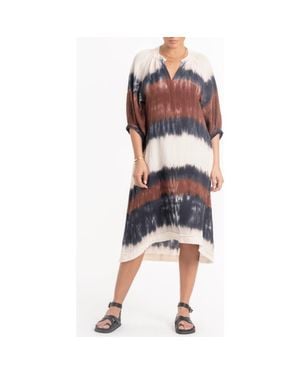 ocean + main Tie Dye Gauze Dress With Pockets - Multicolor