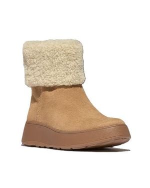 Fitflop F Mode Shearling Collar Zip - Natural