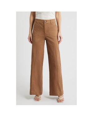Wit & Wisdom Skyrise Patch Pocket Wide Leg Pants - Brown
