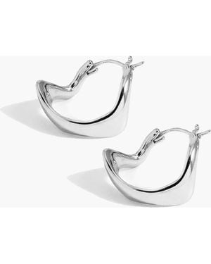 Yoj Curved Mini Hoop Earrings - Metallic