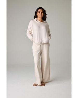eavolu® Baikal Eco-Luxe Fleece Dolman Crop Hoodie - Multicolor