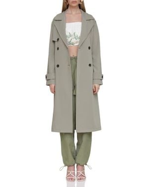 Avec Les Filles Relaxed Fit Button Back Trench Coat - Multicolor