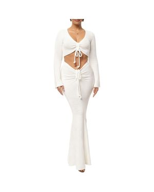 JLUXLABEL Resort Crop Top & Skirt - White