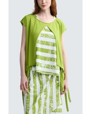 Luukaa Elodie Boxy Jersey Blouse - Green