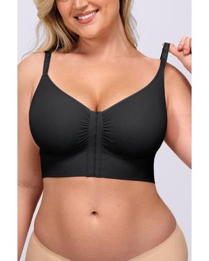 Shapellx Back Smoothing Wireless Front Closure Bra - Black