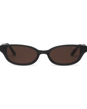 DEZI Gia Rectangular Gradient Sunglasses - Brown