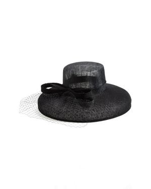 Nordstrom Sinamay Hat With Point D'Esprit - Black
