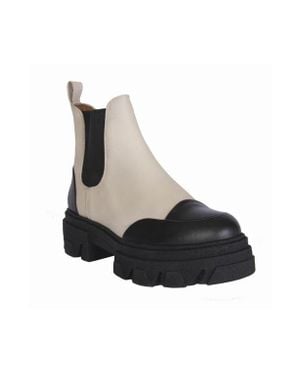 Urbnkicks Chelsea Two-Tone Leather Boots - Black