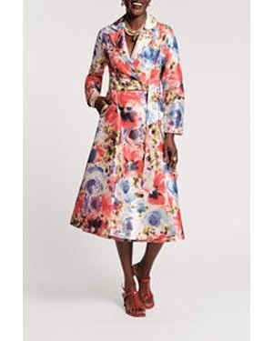 Frances Valentine Lucille Wrap Dress Super Bloom - Red