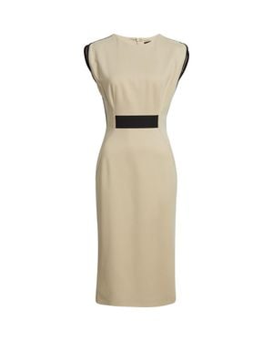 BOSS Detira Grosgrain Waist Detail Sheath Midi Dress - Natural