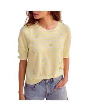 Next Stripe Beaded Sweater - Yellow
