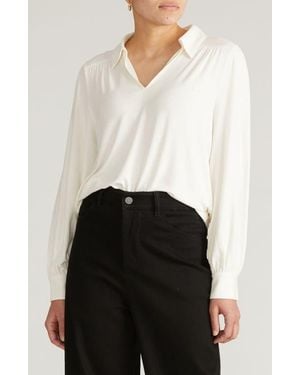 UNIVERSAL STANDARD Moore Liquid Jersey Popover Top - White