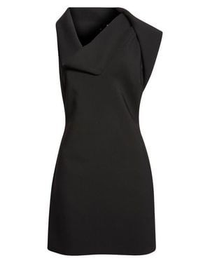 Ferragamo Asymmetric Neck Minidress - Black