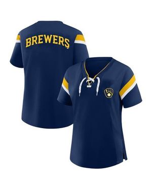 Profile Milwaukee Brewers Lace-Up T-Shirt - Blue