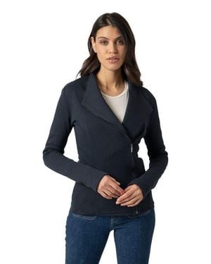 Saint + Sofia Cotton Biker Jacket - Blue