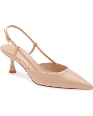 Gianvito Rossi Kitten Heel Slingback Pointed Toe Pump - Pink