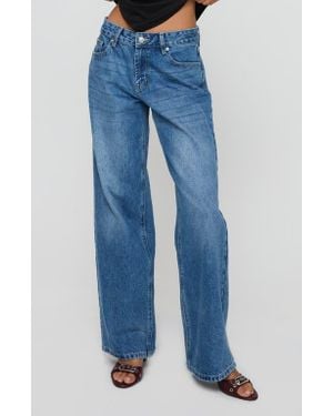 Princess Polly Serenitia Relaxed Straight Leg Jeans - Blue