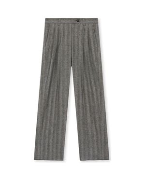 Fortela Jem Pinstripe Virgin Wool Pences Pants - Gray