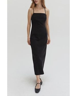 Crescent Crisscross Back Midi Dress - Black