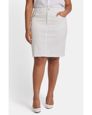NYDJ Hollywood Pencil Denim Skirt - White