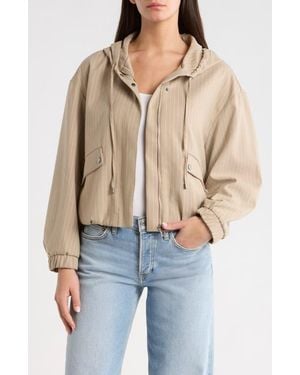 Vince Camuto Pinstripe Hooded Jacket - Natural