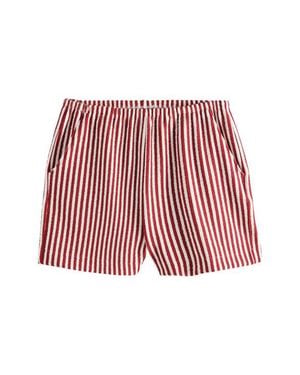 Next Stripe French Terry Shorts - Red