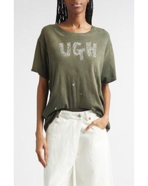 R13 Nico Wrap Wide Leg Jeans - Green