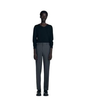 Sandro Virgin Wool Suit Pants - Blue