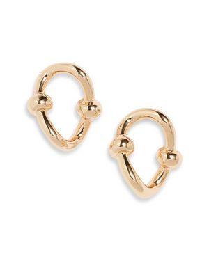 Open Edit Bead Accent Open Earrings - Metallic