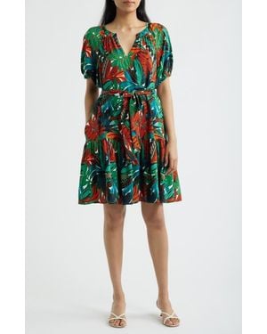 Julia Jordan Botanical Print A-Line Dress - Multicolor