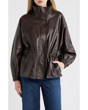 Sam Edelman Faux Leather Anorak - Black
