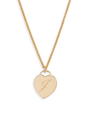 SET & STONES Alice Initial Heart Pendant Necklace - Metallic