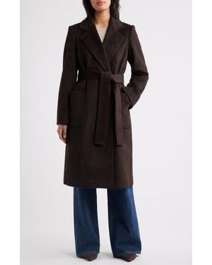 Sam Edelman Longline Wrap Coat - Black