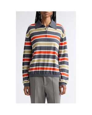 Zankov Ryan Stripe Merino Wool Polo Sweater - Multicolor