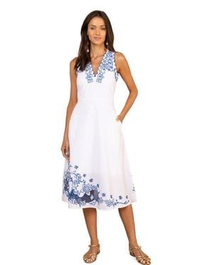 Hale Bob Bethia Embroidered Midi Dress - White
