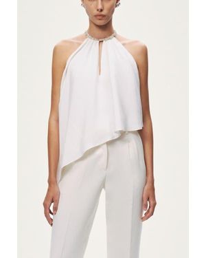 Nocturne Embellished Halter Blouse - White
