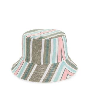 Open Edit Stripe Colorblock Bucket Hat - White