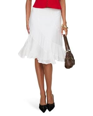 Princess Polly With Kindness Asymmetric Hem Midi Skirt - White