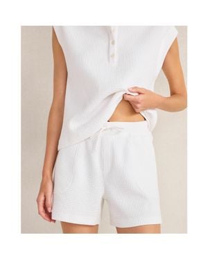 Haven Well Within Organic Cotton Bold Waffle Shorts - White