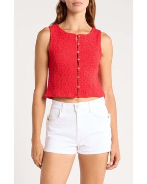 Billabong Kelsey Button-Up Sleeveless Top - Red