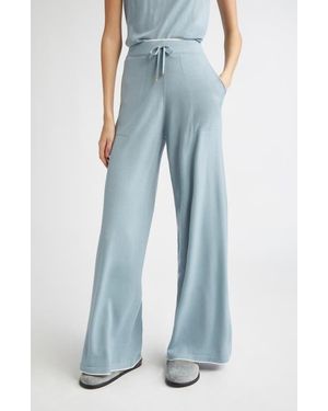 Eleventy Merino Wool Wide Leg Pants - Blue
