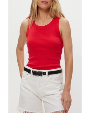 Michael Stars Paloma Cotton Tank Top - Red