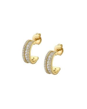 Michael M Europa Huggie Hoop Earring - Metallic