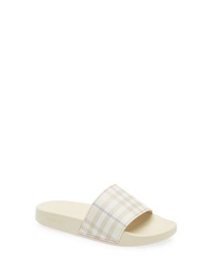 Burberry Furley Check Slide Sandal - White