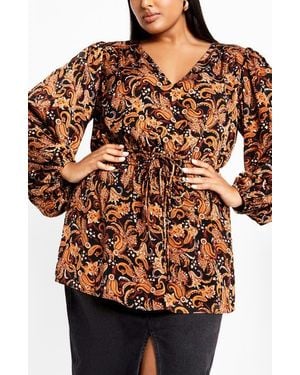 City Chic Makayla Print Top - Multicolor
