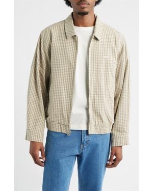 Obey Luther Microcheck Zip Jacket - Blue