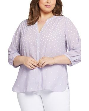 NYDJ Semisheer Pintuck Blouse - Purple