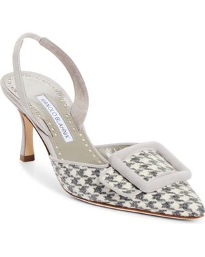 Manolo Blahnik Mayslibi Slingback Pump - White