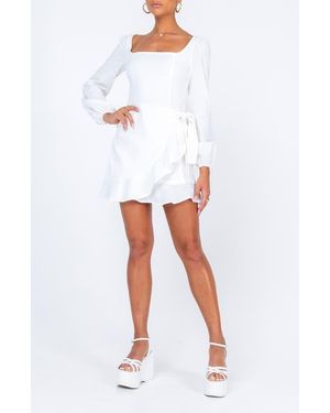 Princess Polly The Villa Long Sleeve Minidress - White