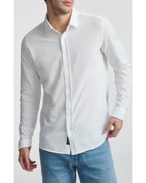 Mavi Piqué Button-Up Shirt - Gray